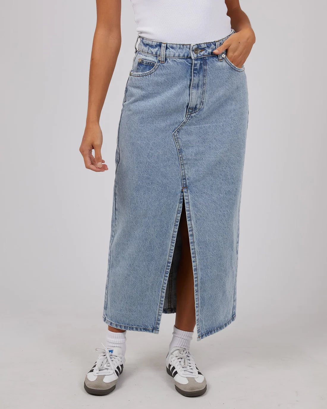 Silent Theory Eva Denim Maxi Skirt