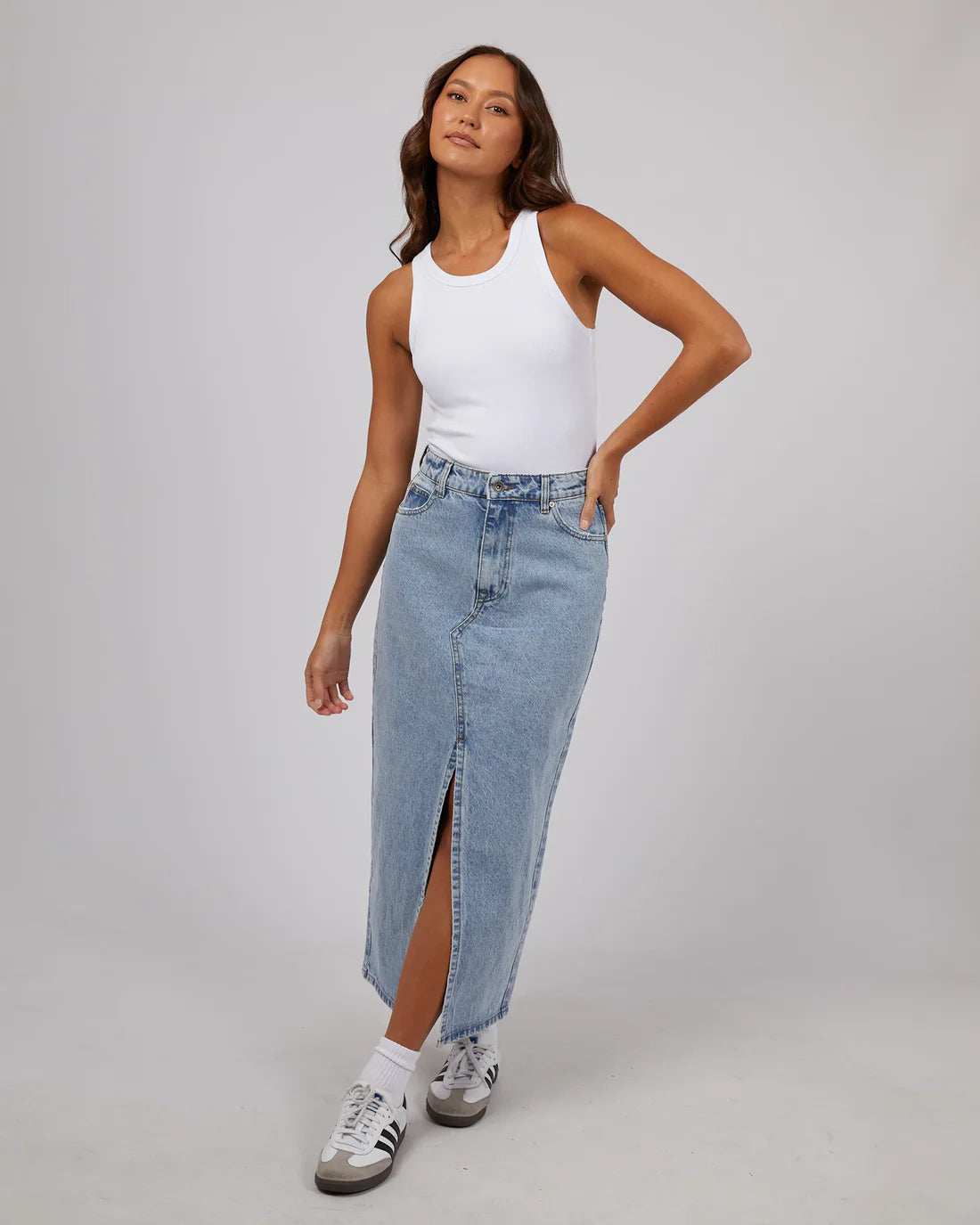 Silent Theory Eva Denim Maxi Skirt