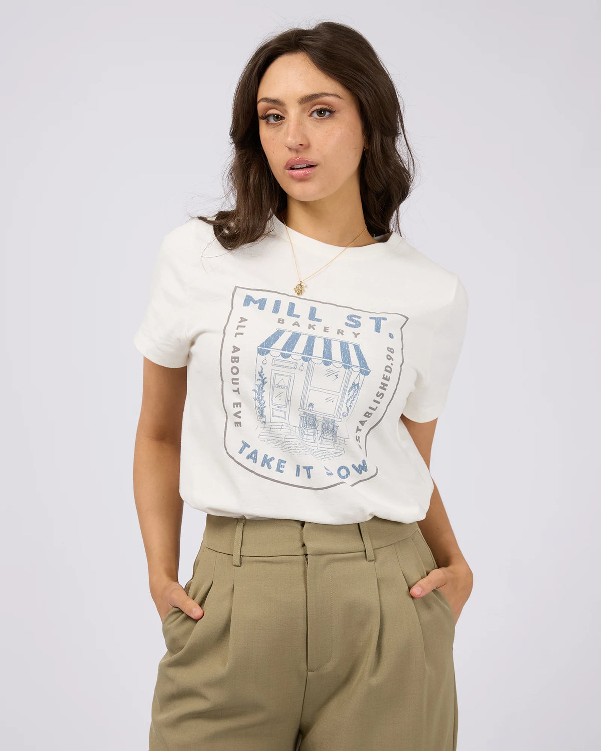 All About Eve Mill St Daily Tee - Vintage White