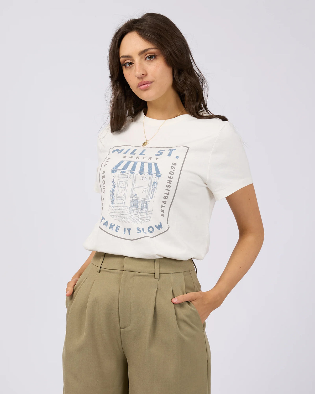 All About Eve Mill St Daily Tee - Vintage White