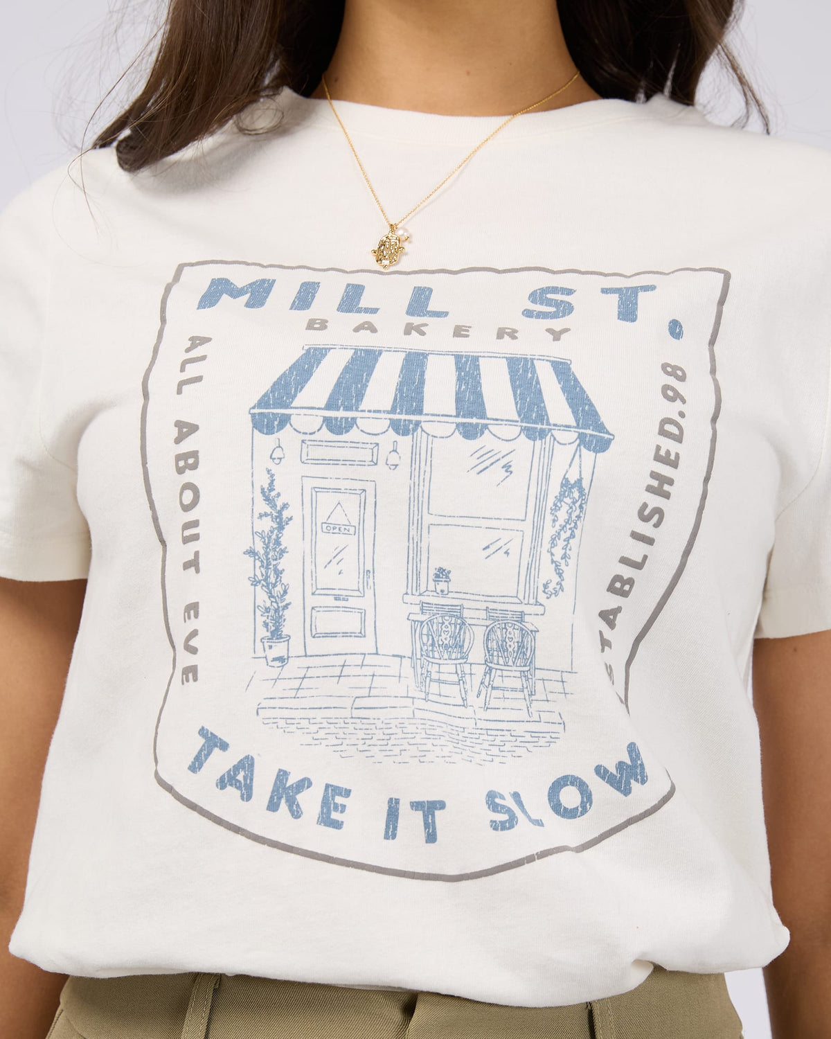 All About Eve Mill St Daily Tee - Vintage White