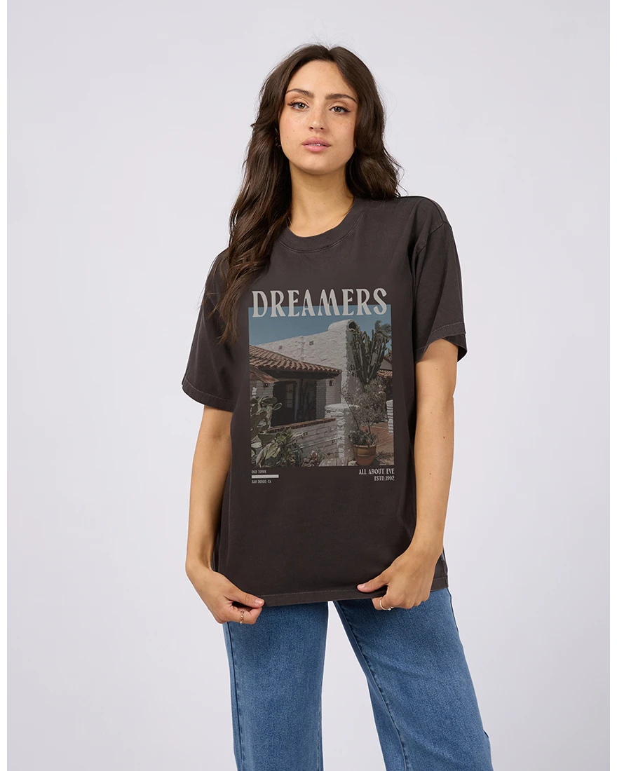 All About Eve San Diego Dream Oversized Tee - Washed Black