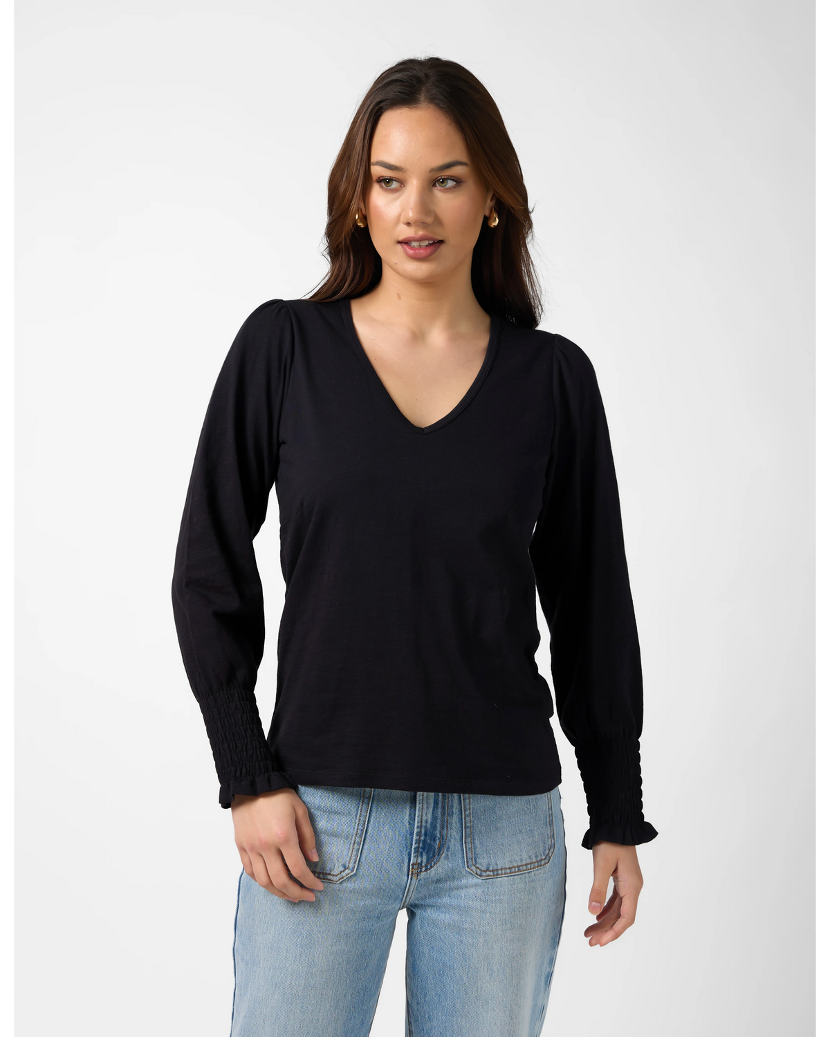 Stella + Gemma Mauve Top - Black