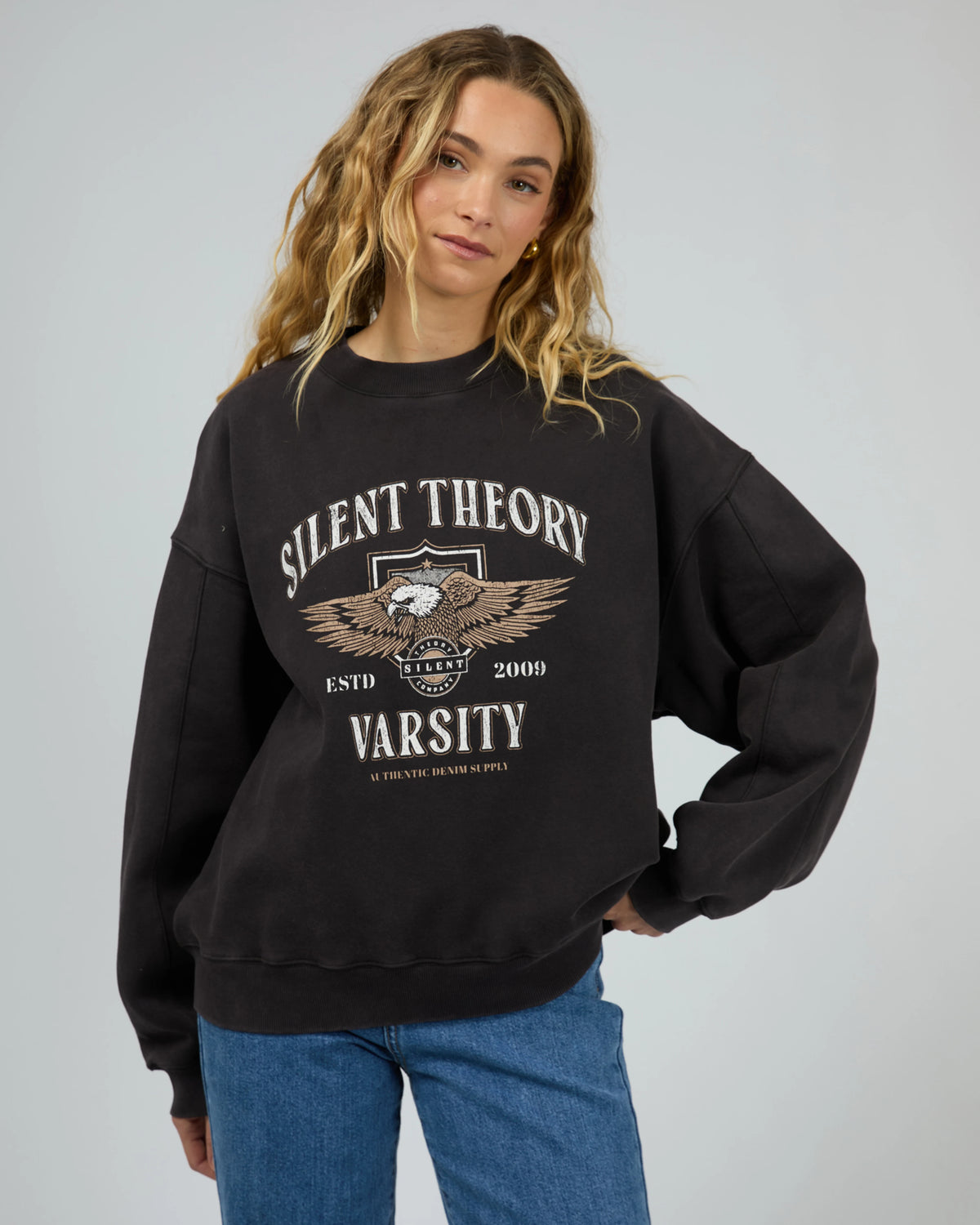 Silent Theory Authentic Crew - Washed Black