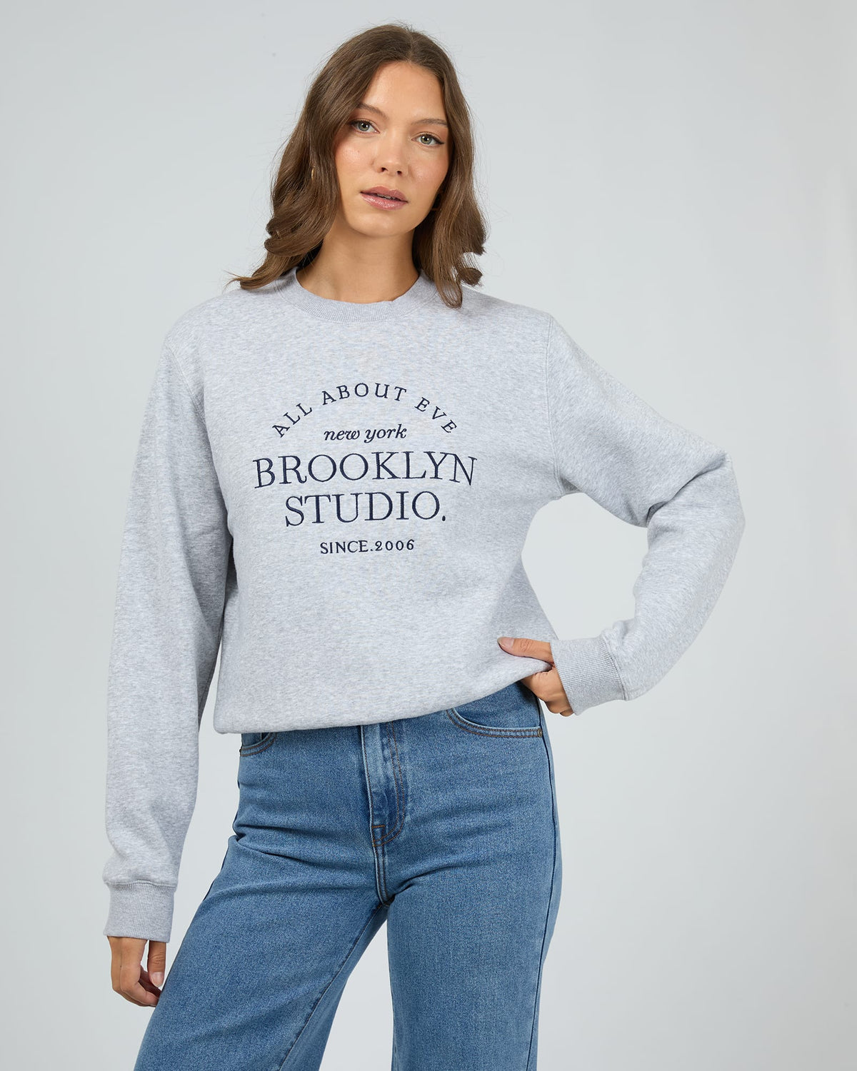 All About Eve Brooklyn Regular Crew - Grey Marle