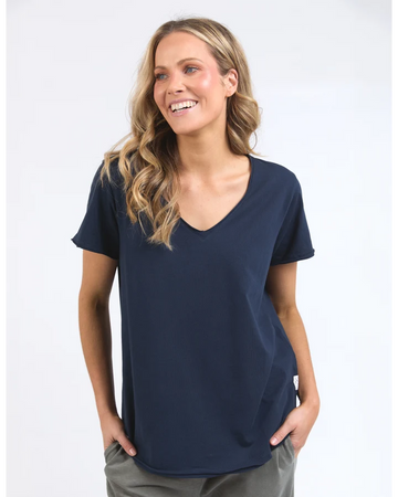 Elm Pima V-Neck Tee - Navy