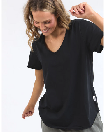 Elm Pima V-Neck Tee - Black