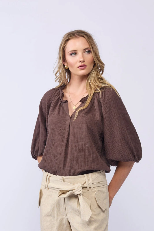 Drama The Label Breeze Top - Mocha