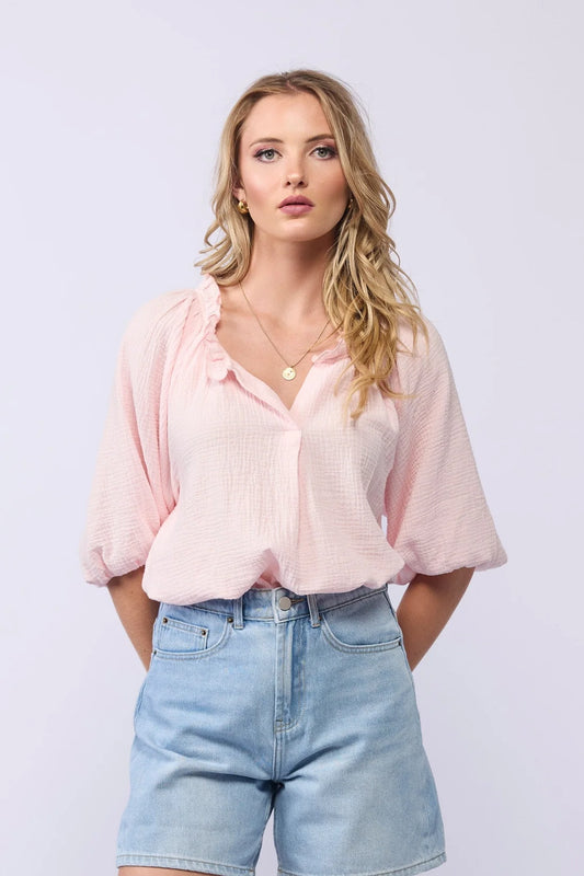 Drama The Label Breeze Top - Soft Pink