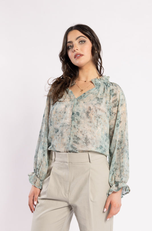 Drama The Label Bon Blouse - Fossil Print