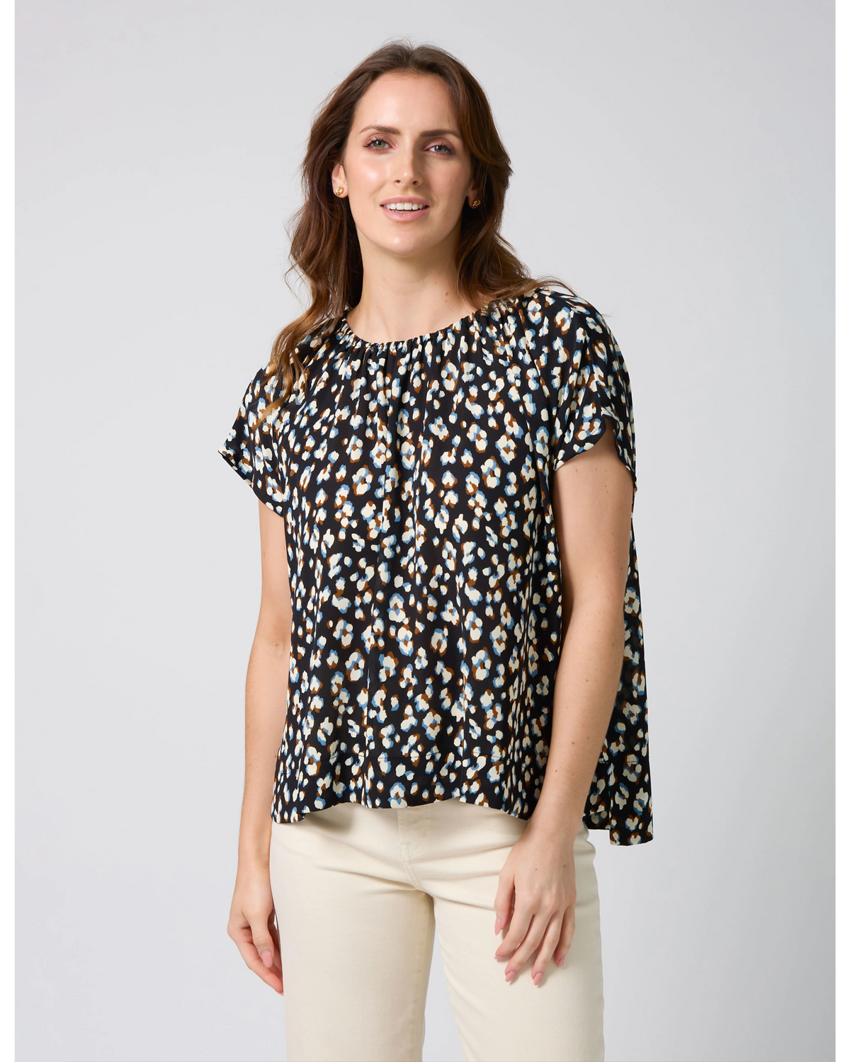 Stella + Gemma Clio Blouse - Navy Leopard