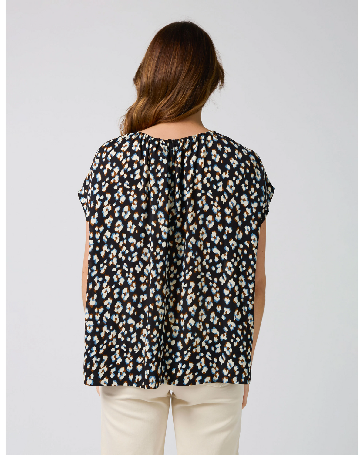 Stella + Gemma Clio Blouse - Navy Leopard