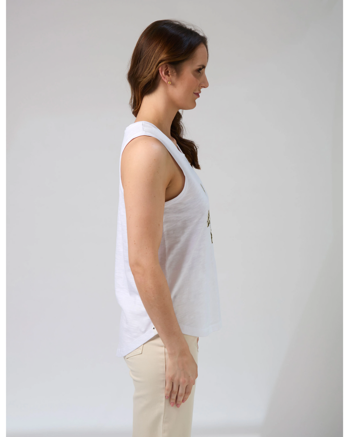 Stella + Gemma Tank Fez Cross - White