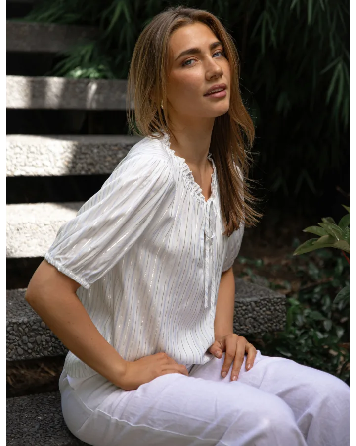 Stella + Gemma Arlo Blouse - Santorini Stripe