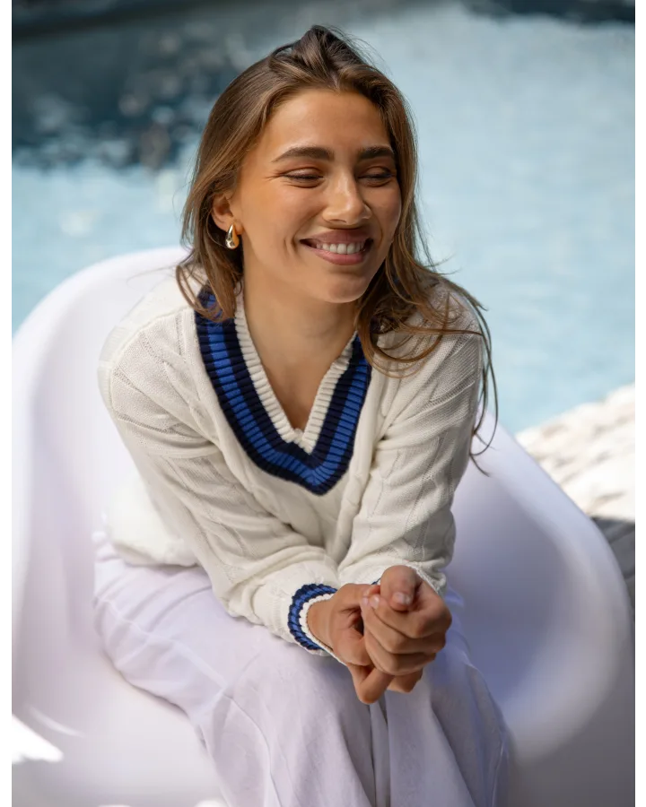 Stella + Gemma Courtside Jumper - Off White