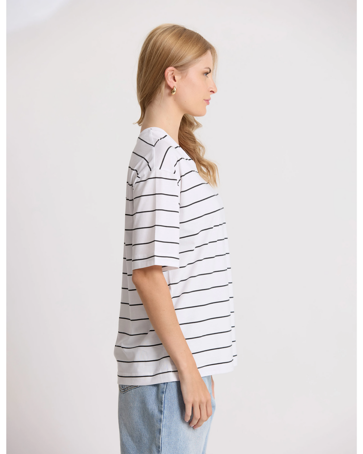 Stella + Gemma Porter Tee - White/Black Stripe