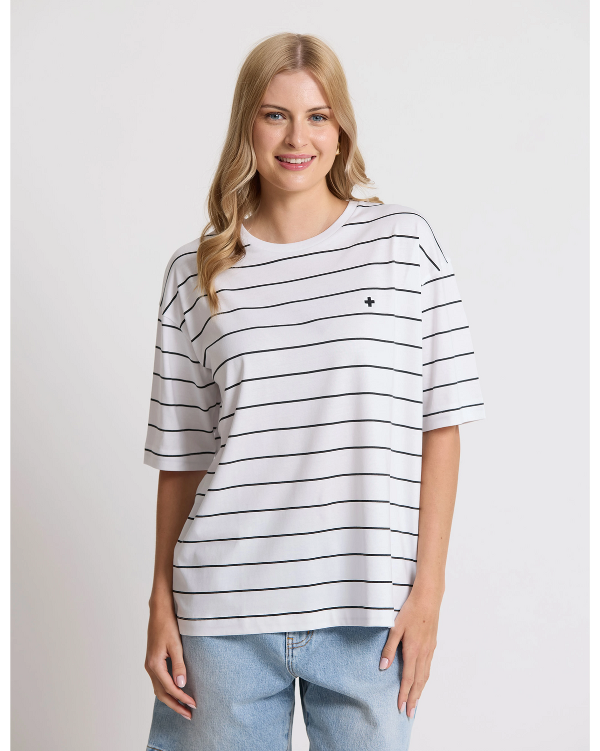 Stella + Gemma Porter Tee - White/Black Stripe