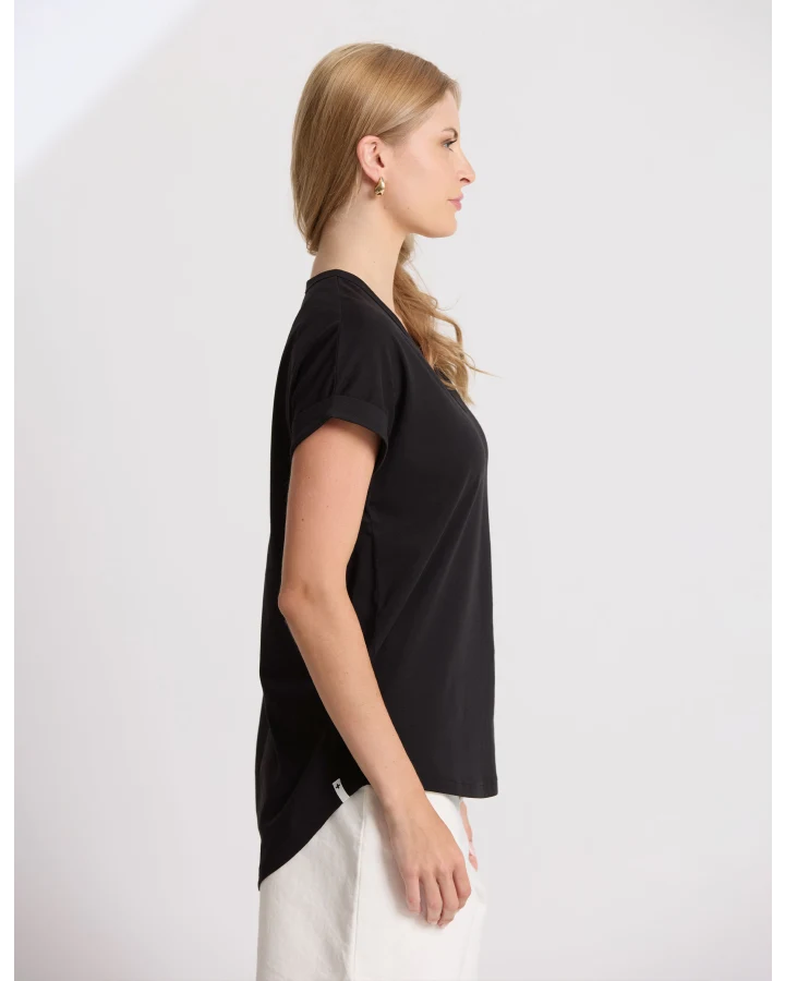 Stella + Gemma Soho Cuff V Tee - Black