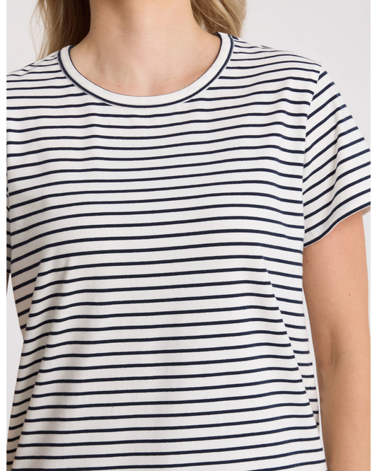 Stella + Gemma Classic Tee - White/Navy Stripe