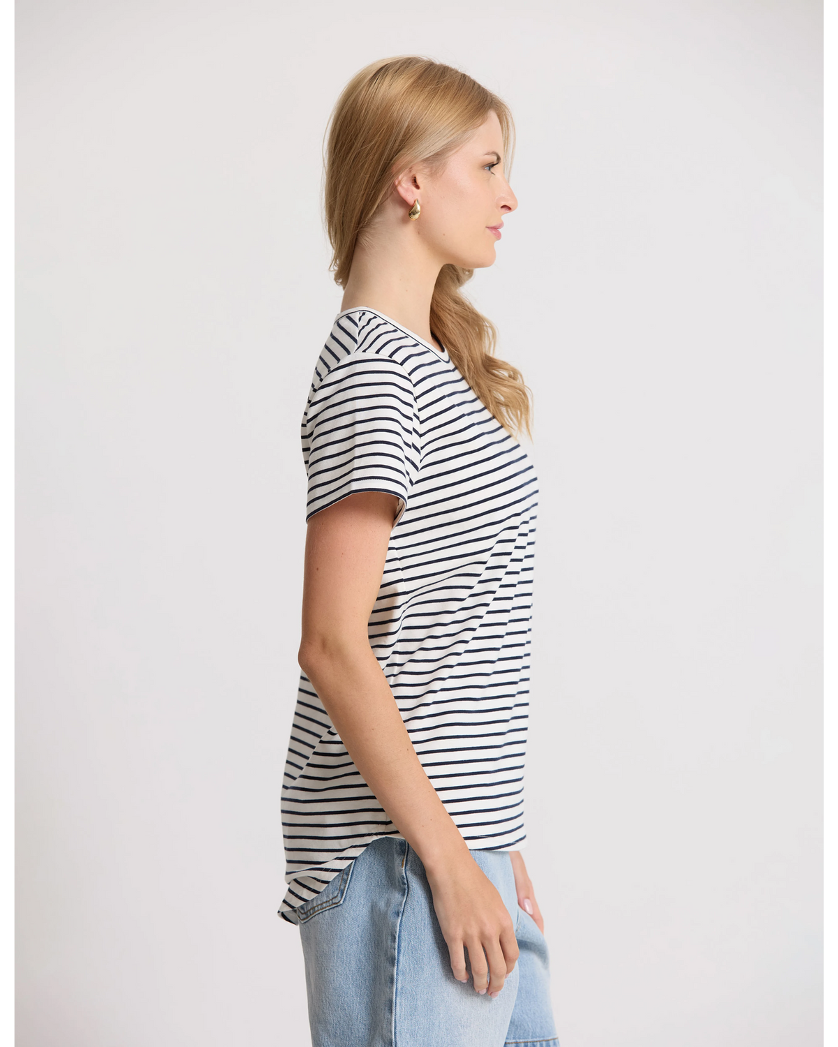 Stella + Gemma Classic Tee - White/Navy Stripe