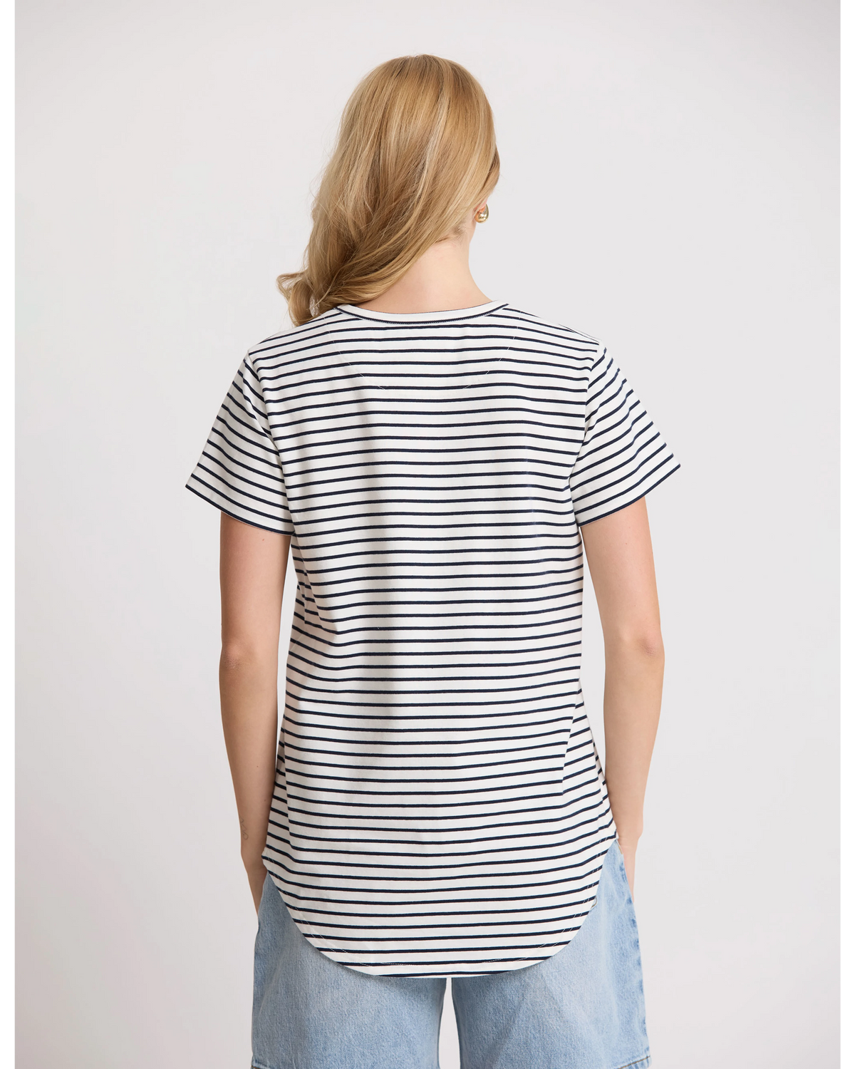Stella + Gemma Classic Tee - White/Navy Stripe