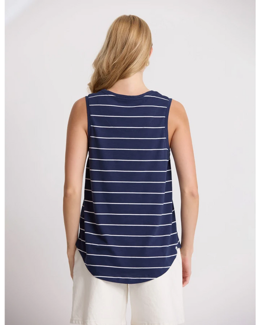 Stella + Gemma Everyday Tank - Navy/White Stripe