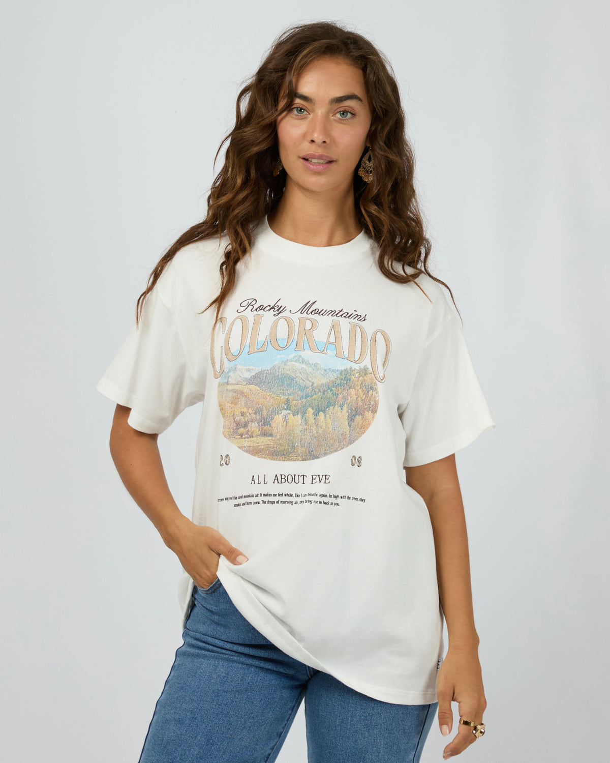 All About Eve Rocky Mountains Tee - Vintage White
