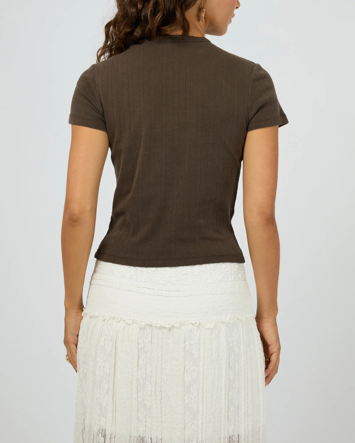 All About Eve Fortune Baby Tee - Brown
