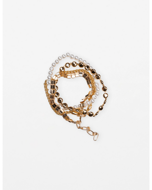 Stella + Gemma - Set of 4 Gold and Pearl Bracelet