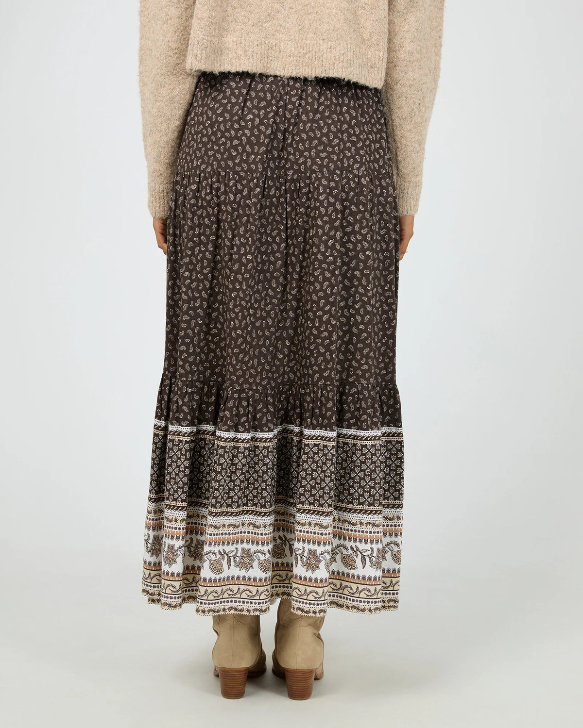 All About Eve Vali Maxi Skirt - Chocolate Print