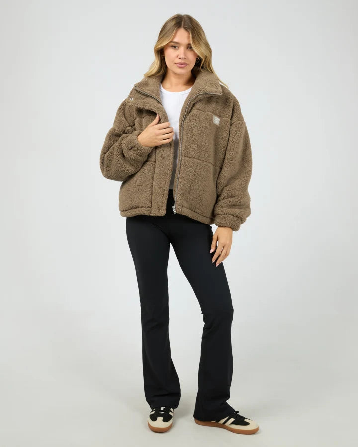 All About Eve Cosy Club Teddy Jacket - Mocha