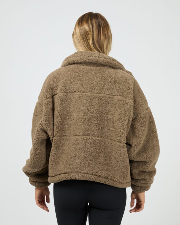 All About Eve Cosy Club Teddy Jacket - Mocha