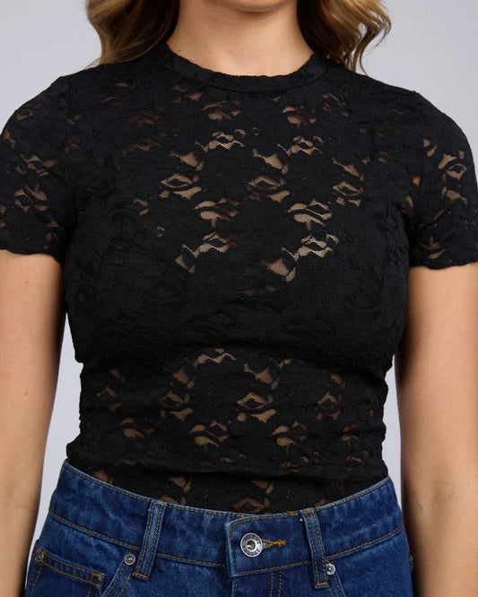 Silent Theory Anella Lace Top - Black