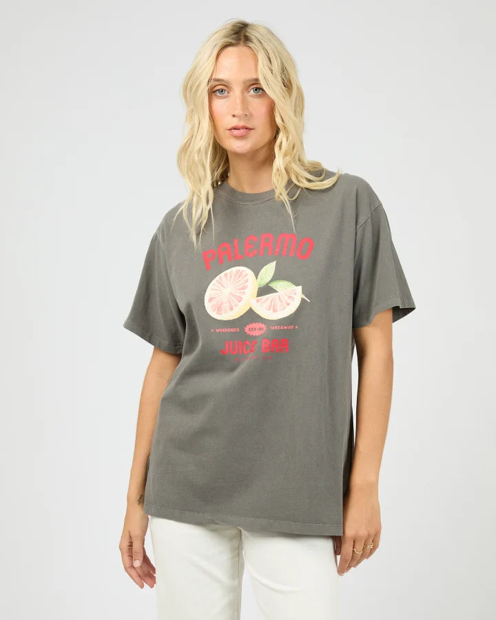 All About Eve Relaxed Palermo Tee - Charcoal
