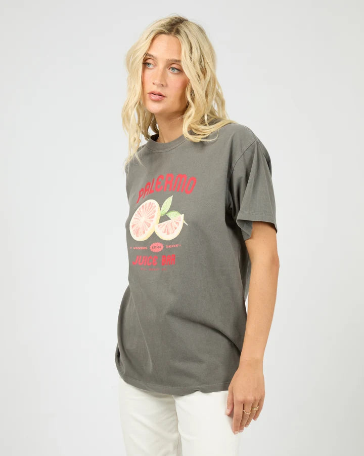 All About Eve Relaxed Palermo Tee - Charcoal