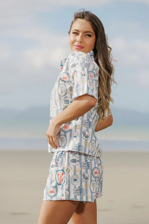 The Goodnight Society  Lounge Shirt - Amalfi Aperitivo