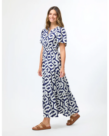 Stella + Gemma Vittoria Dress - Indigo Geo