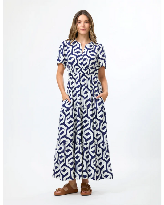 Stella + Gemma Vittoria Dress - Indigo Geo