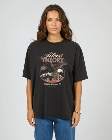 Silent Theory Shadow Oversized Tee - Washed Black