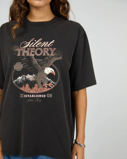 Silent Theory Shadow Oversized Tee - Washed Black