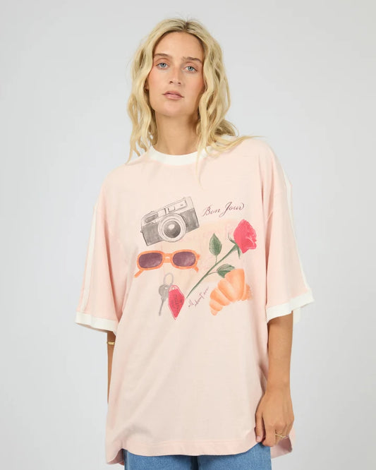 All About Eve From France Oversized Tee - Pale Pink