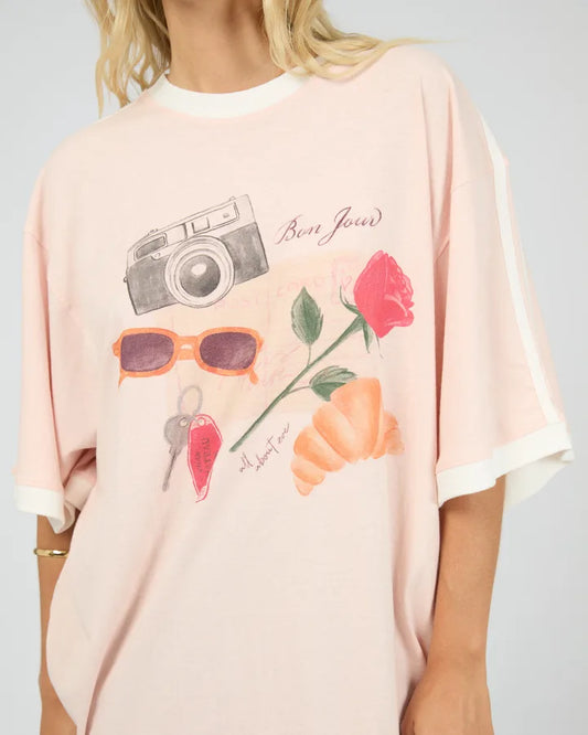 All About Eve From France Oversized Tee - Pale Pink