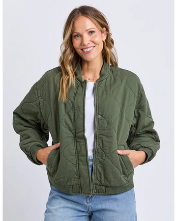 Elm Jean Bomber Jacket - Four Leaf Clover