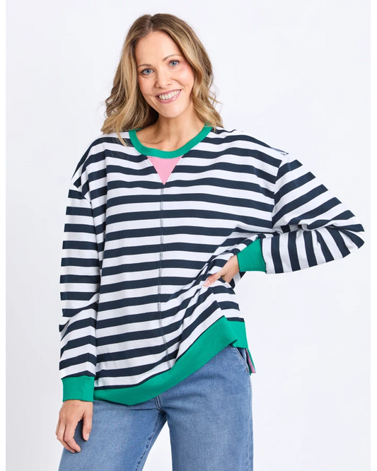 Elm Maps Sweatshirt - Navy Stripe