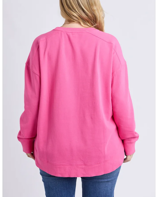 Elm Established Crew - Hot Pink