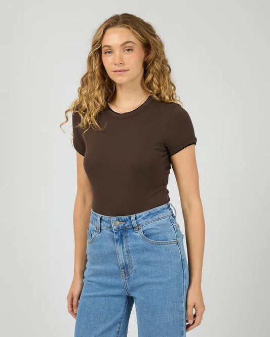 All About Eve Layers Tee - Brown