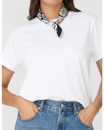 Stella + Gemma Pearl Scarf  - Black & White Rosette