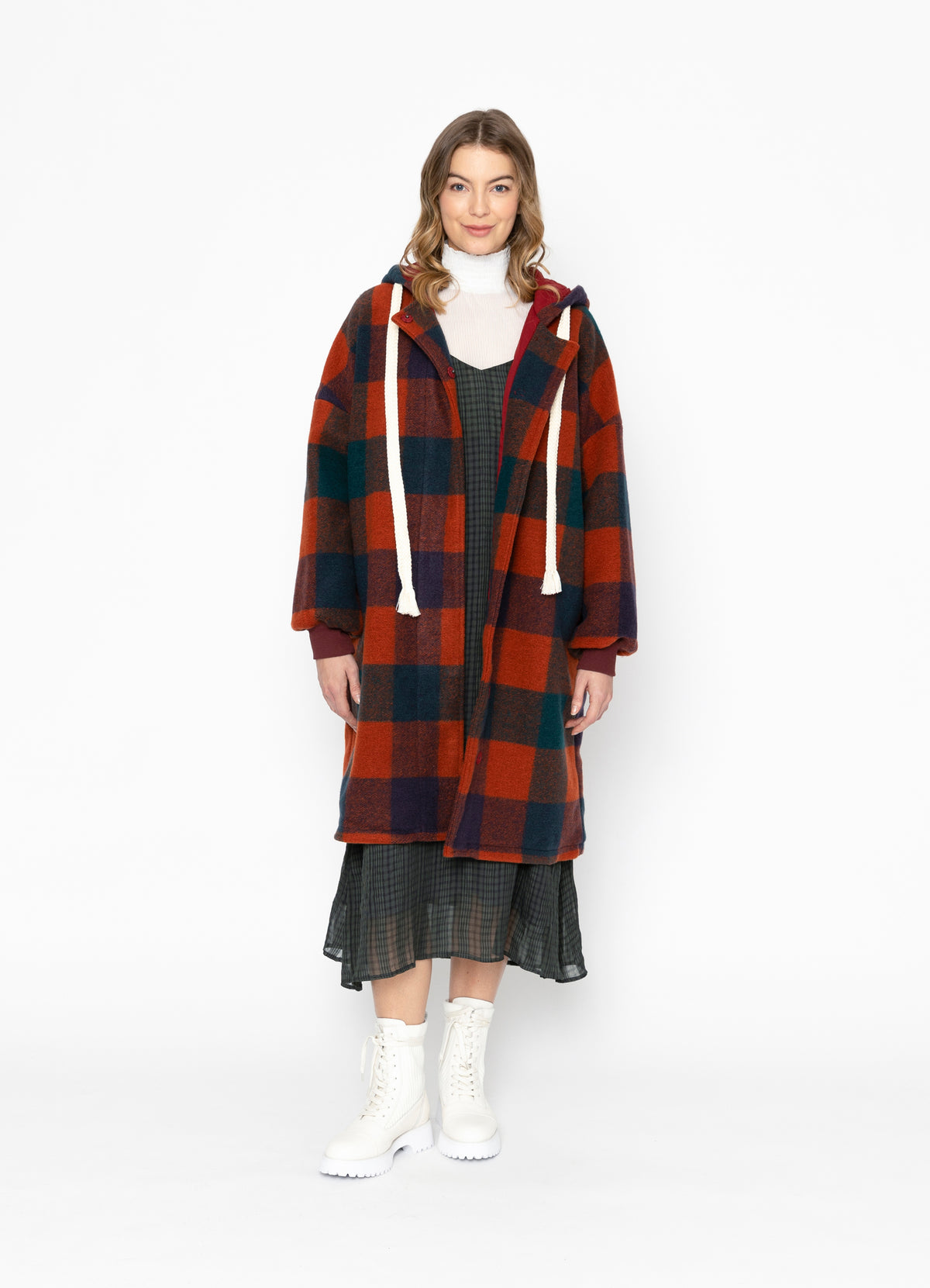 Two By Two Valor Coat - Orange Check