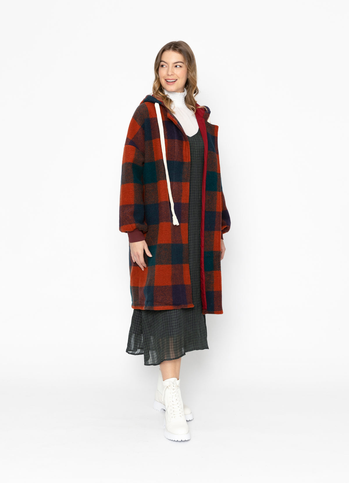 Two By Two Valor Coat - Orange Check
