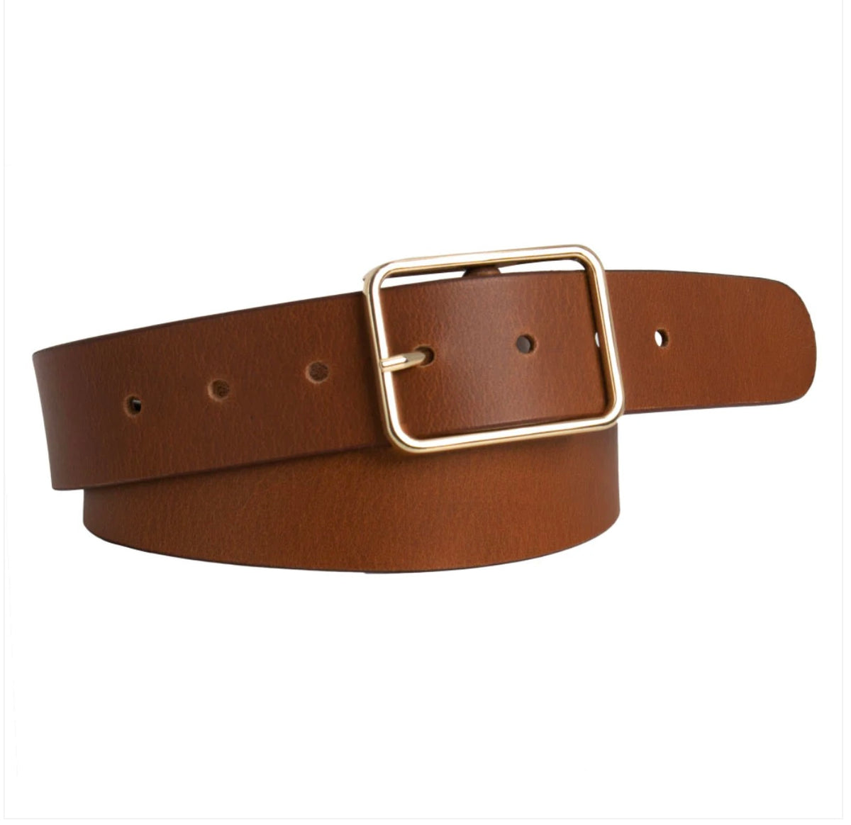 Loop Leather Tess Belt - Gold Buckle